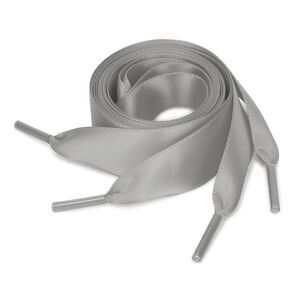 2 Pairs Satin Flat Ribbon Shoelaces Sneakers Canvas Shoestrings Light Gray